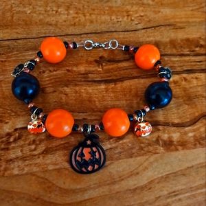 Halloween pumpkin charm bracelet